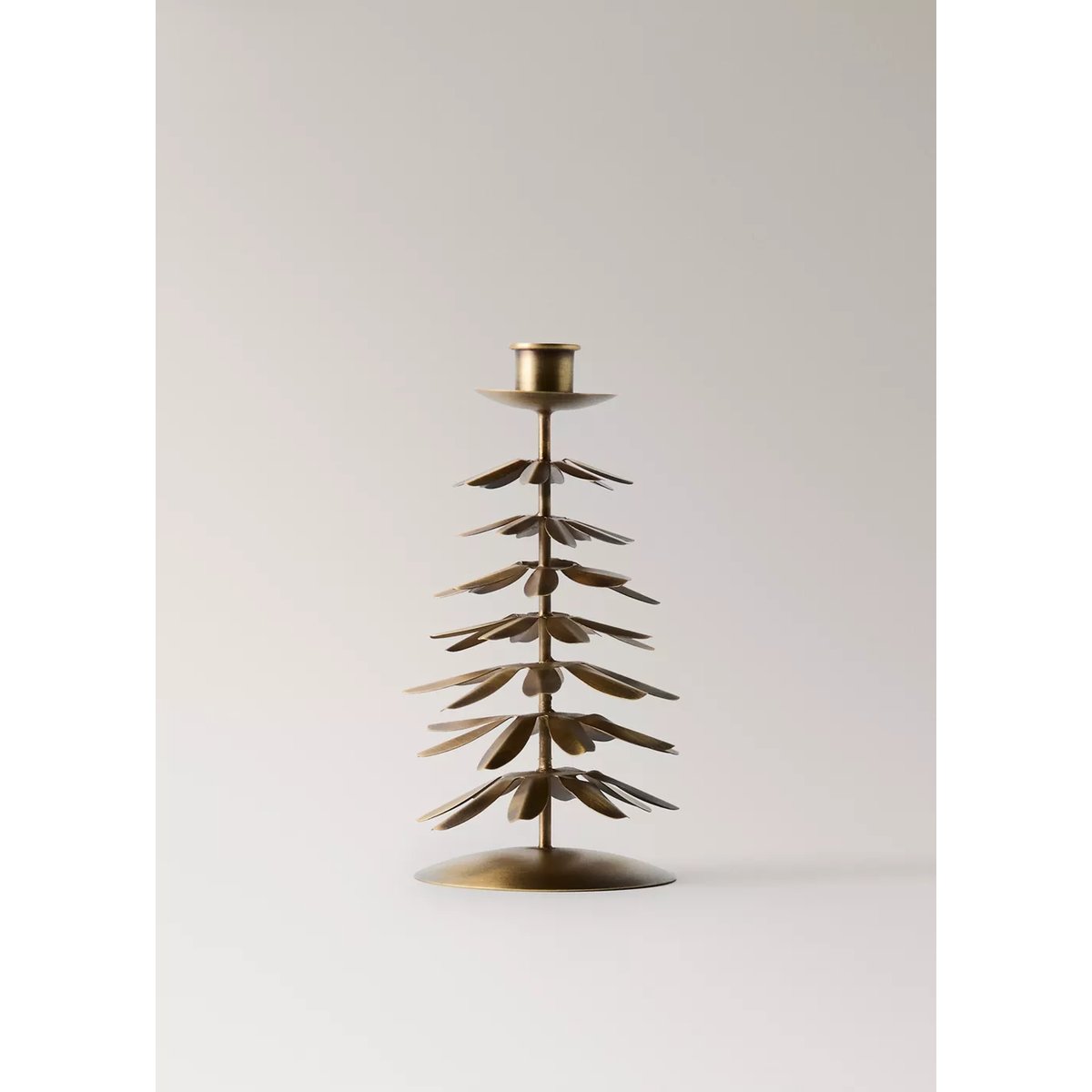 Grand bougeoir en fer en forme de sapin or, MANGO HOME
