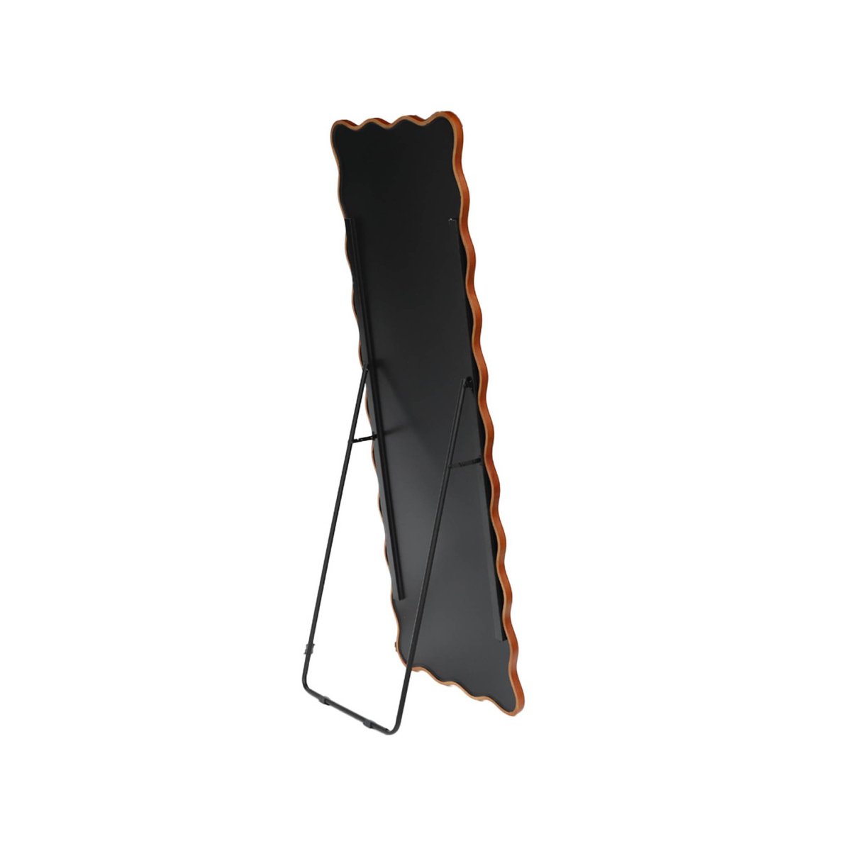 Miroir sur pied organique bois d'hévéa pied en acier 172cm CAULINE noyer, SWEEEK