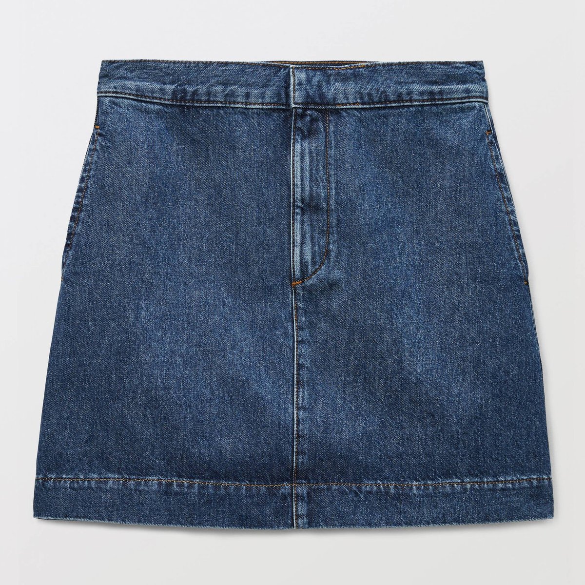 Jupe courte en denim stone denim, MONOPRIX