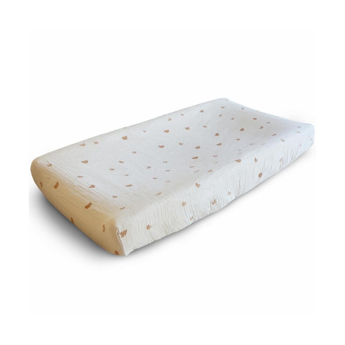 Housse de matelas à langer en coton bio ecru, MUSHIE