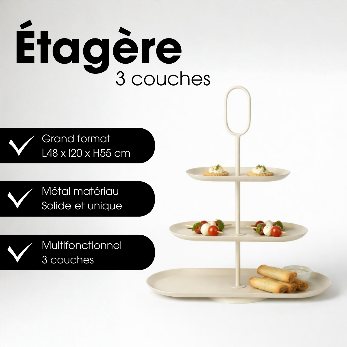 Étagère RAMA crème, MICA DECORATIONS