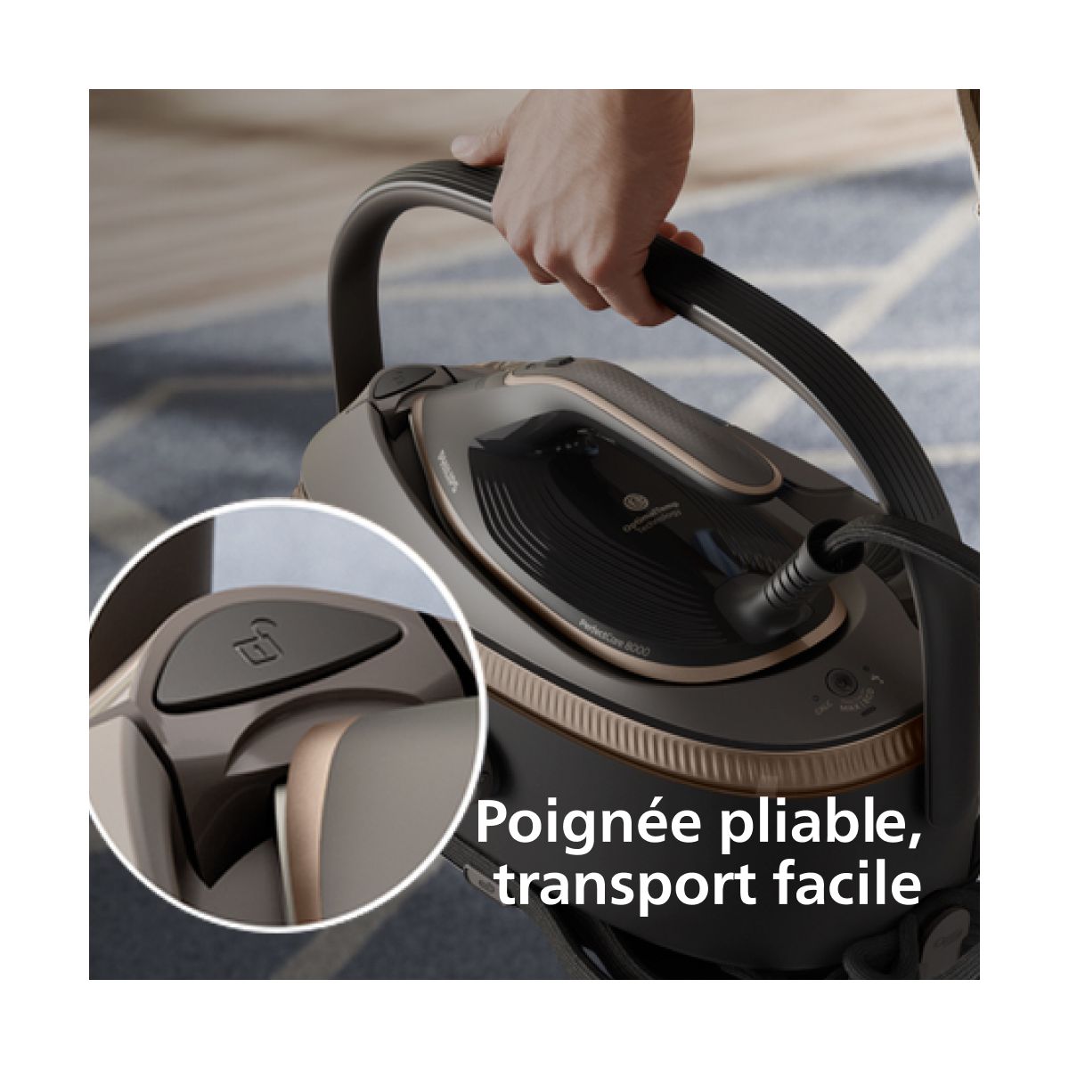 Centrale vapeur PSG8300/80 Série 8000 Noir/Rose Gold 1.4L, 9 bars couleur unique, PHILIPS