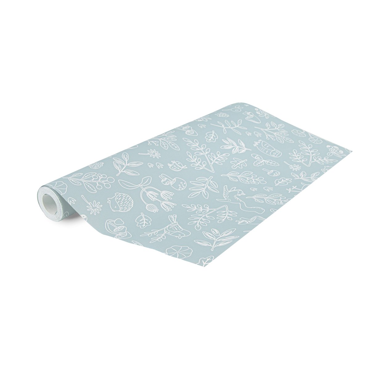 Papier peint pour enfant Petits animaux de la forêt bleu doux grisé, blanc cassé, LITTLE DUTCH