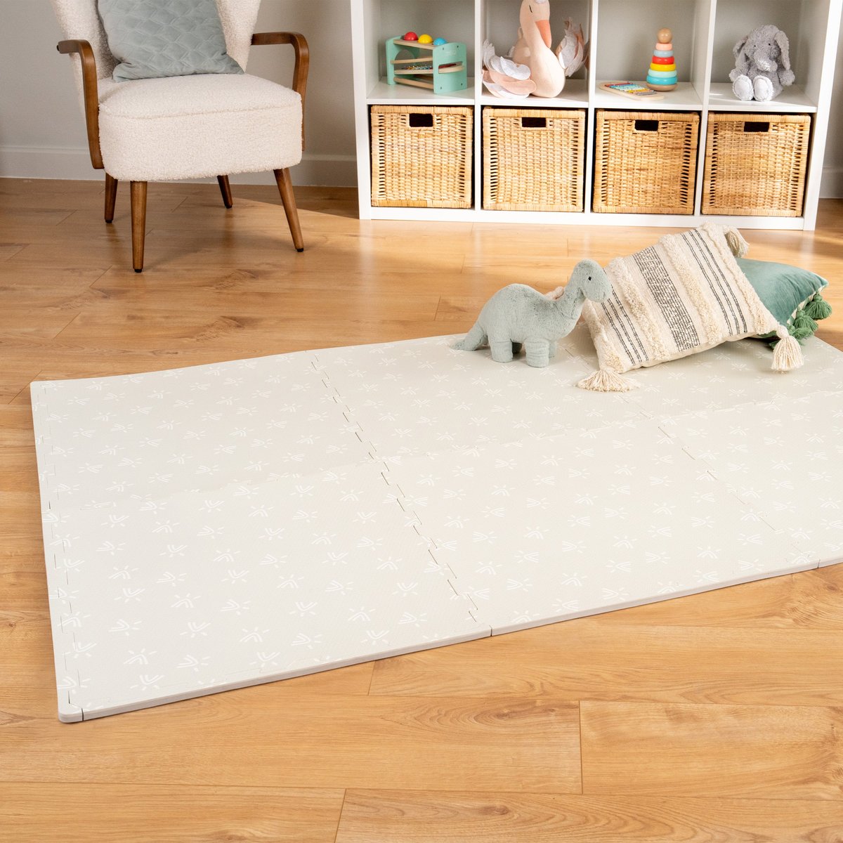 Tapis de jeu en mousse pour bébé beige, ACTIVE TOTS