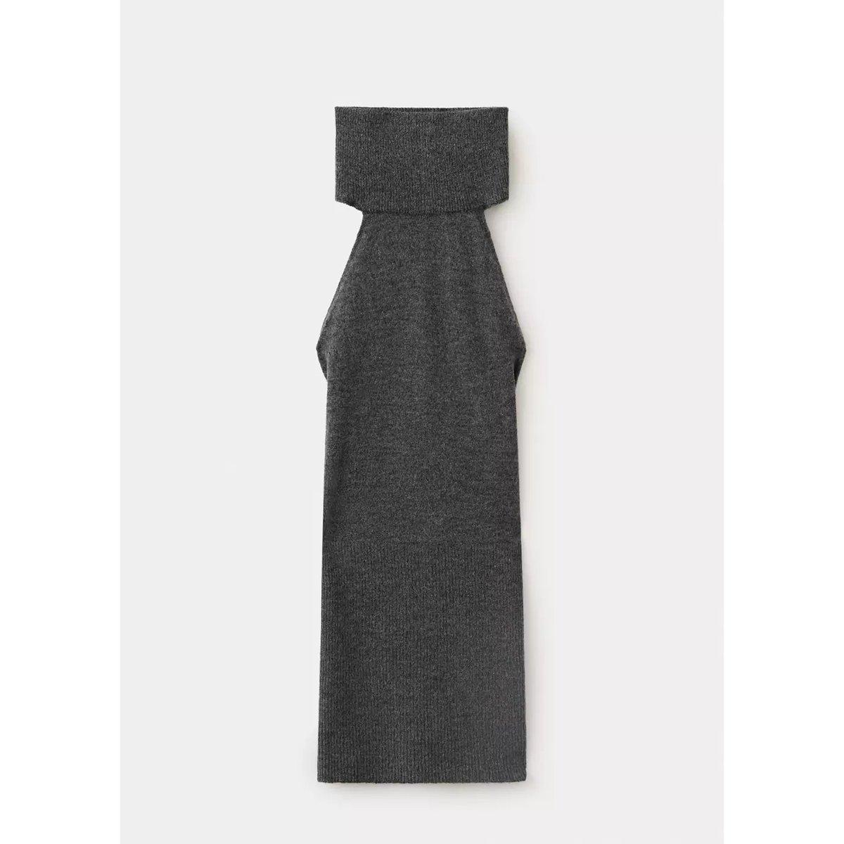 Robe maille dos nu gris, MANGO
