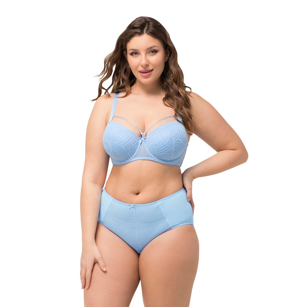 Culotte midi en microfibres bleu clair, ULLA POPKEN