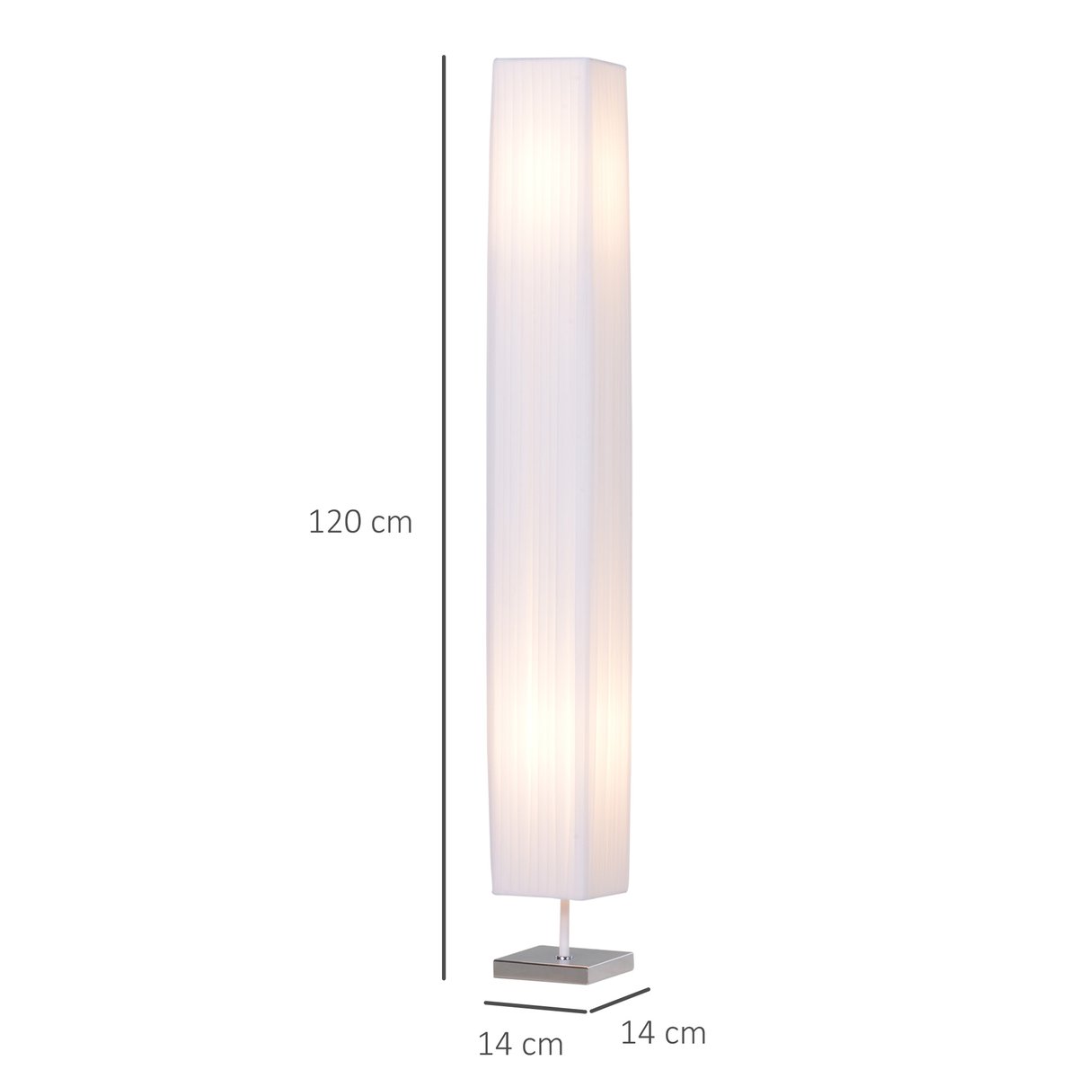 Lampadaire Métal Blanc blanc, HOMCOM