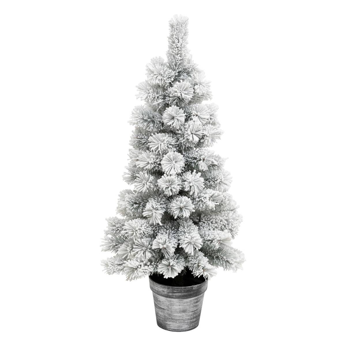 Sapin artificiel floqué Windy Peak H100 cm vert clair, FEERIC LIGHTS & CHRISTMAS