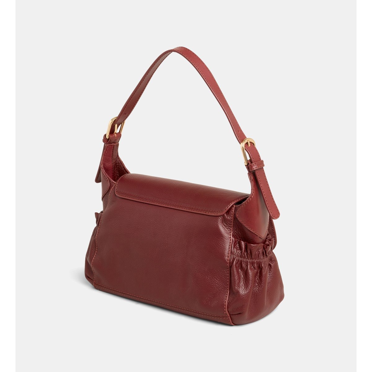 Sac à main suzanne cuir bordeaux foncé, GALERIES LAFAYETTE