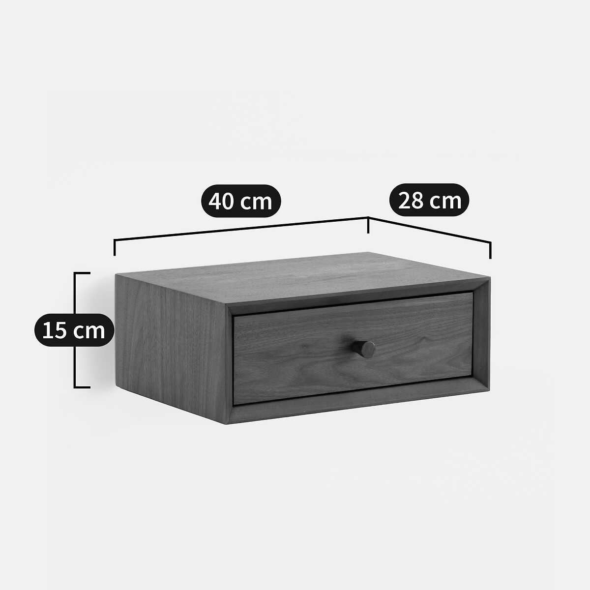Chevet mural 1 tiroir, QUILDA noyer, LA REDOUTE INTERIEURS