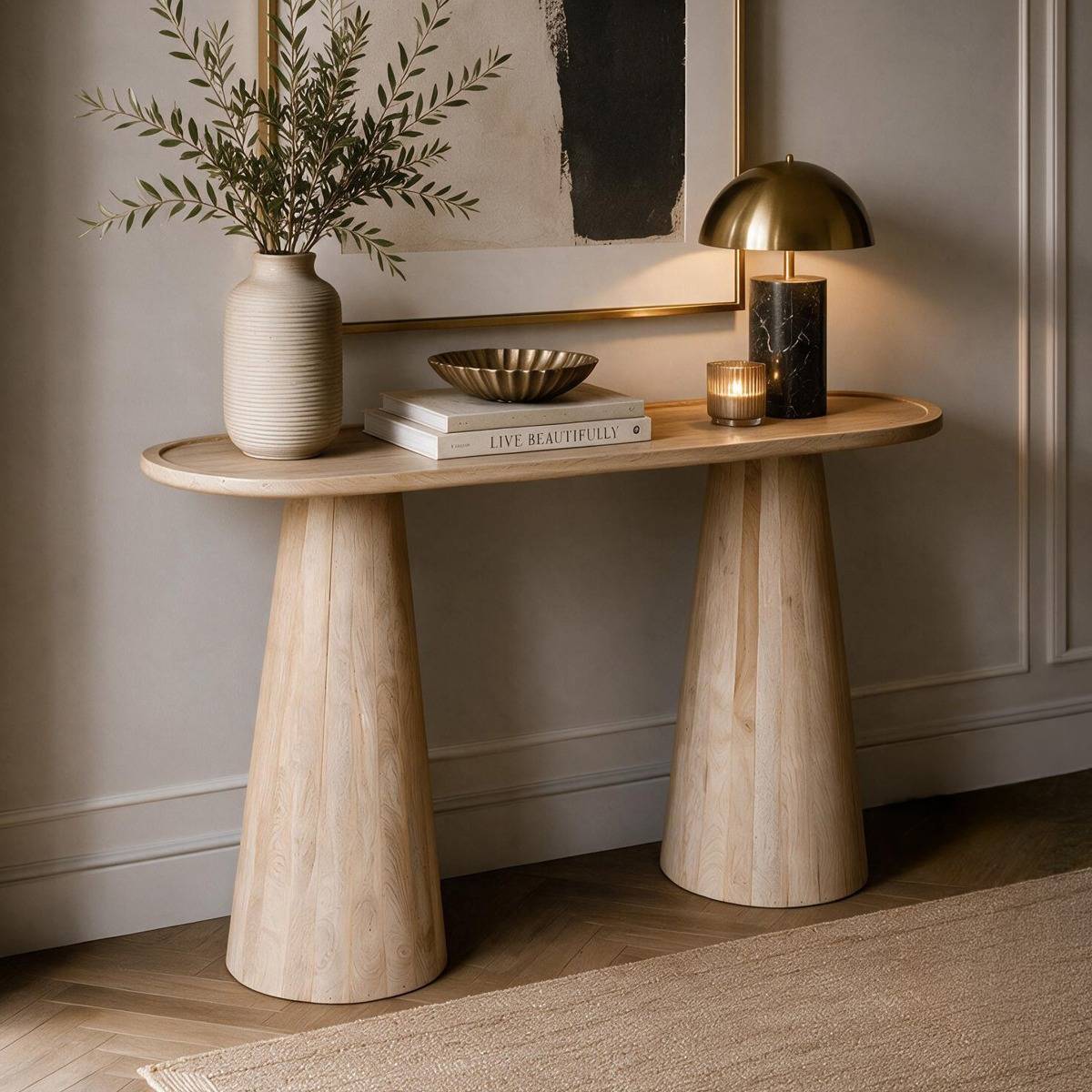 Console en bois de manguier ELINA bois clair, MADE IN MEUBLES 