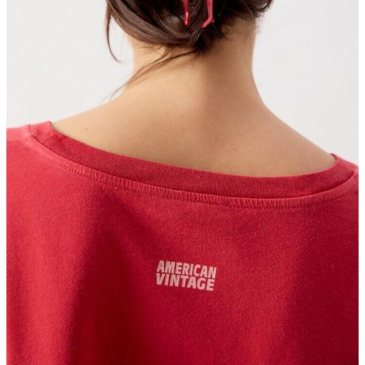 T-Shirt mit U-Boot-Kragen und kurzen Ärmeln PYMAZ mohnblume, AMERICAN VINTAGE