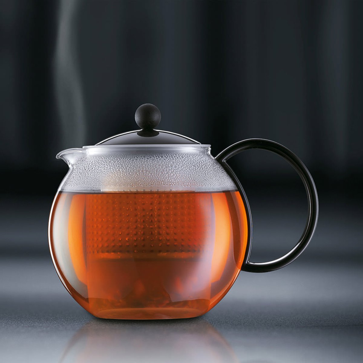 Théière Assam 1 l noir - ASSAM transparent / cristal, BODUM