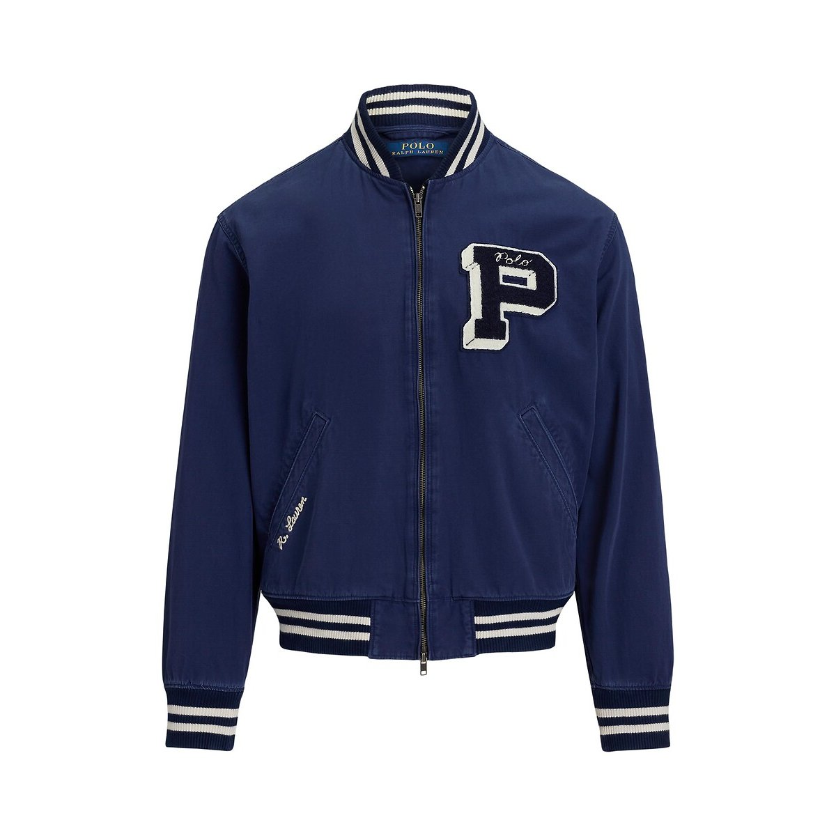 Veste d'athlétisme en toile brodée marine, POLO RALPH LAUREN