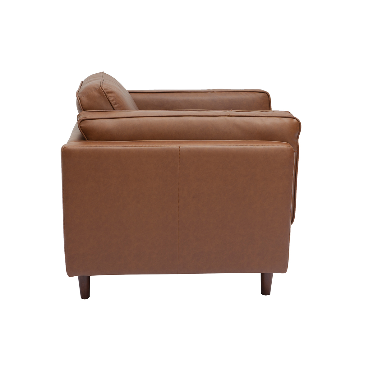 Fauteuil vintage cuir marron BRADLEY marron, MILIBOO