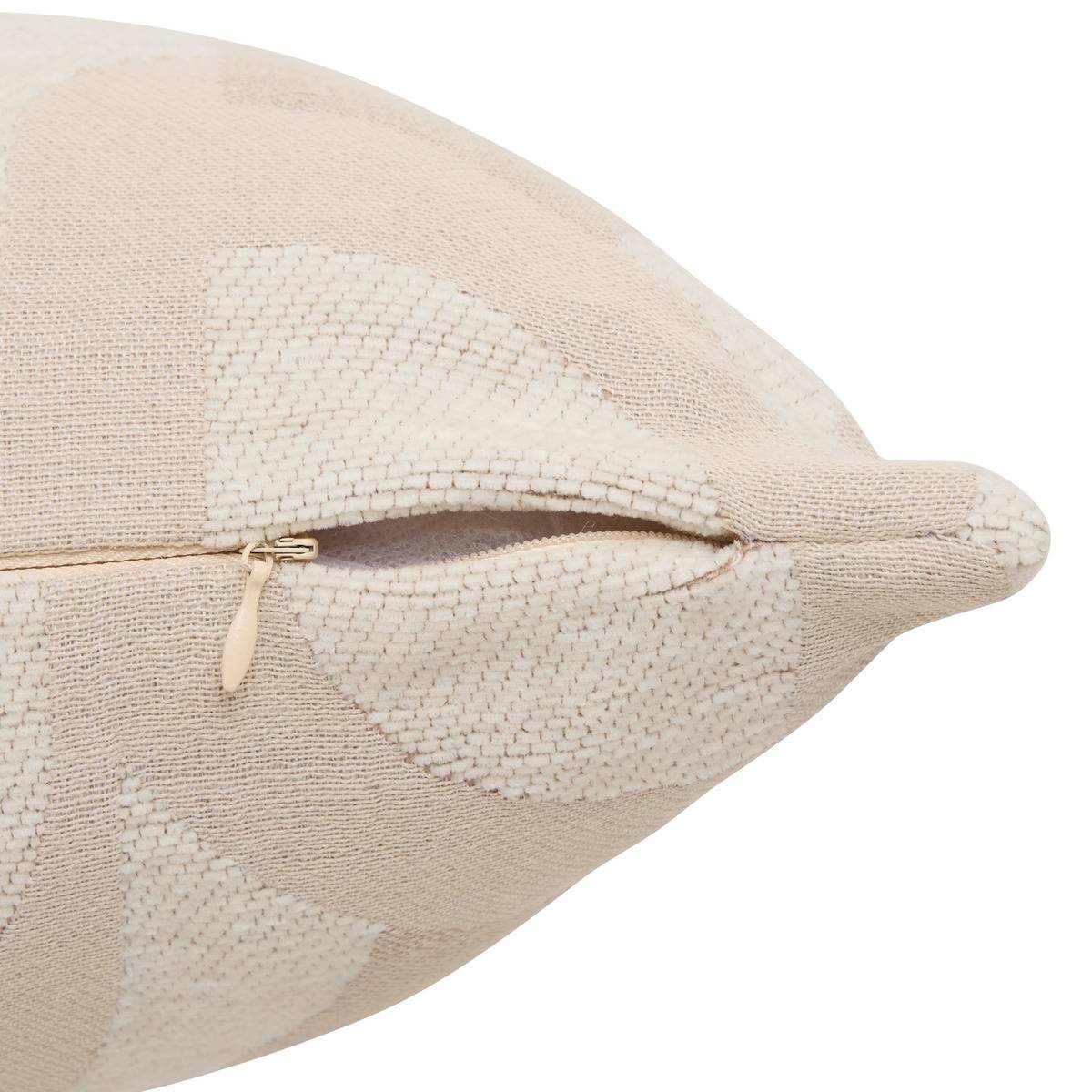 Coussin carré MARLIA beige lin, ATMOSPHERA