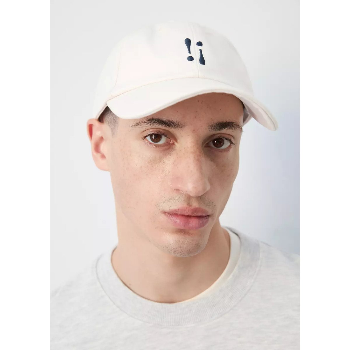 Casquette brodée coton blanc cassé, MANGO MAN