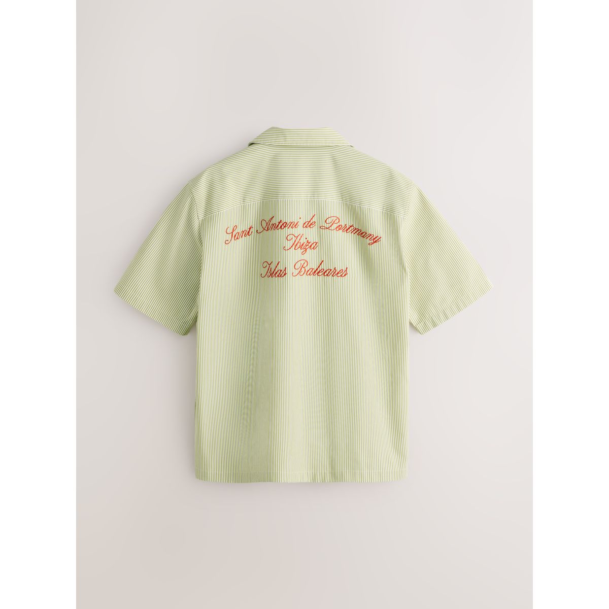 Chemise brodée à manches courtes et rayures vert, NEXT