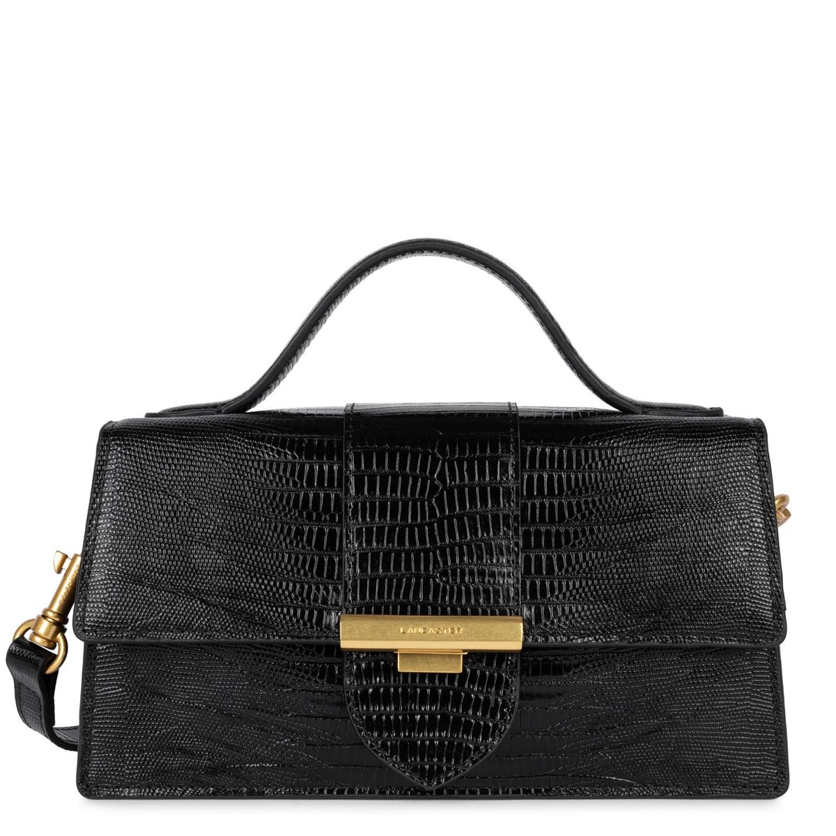 Sac en cuir ILY noir - lézard, LANCASTER