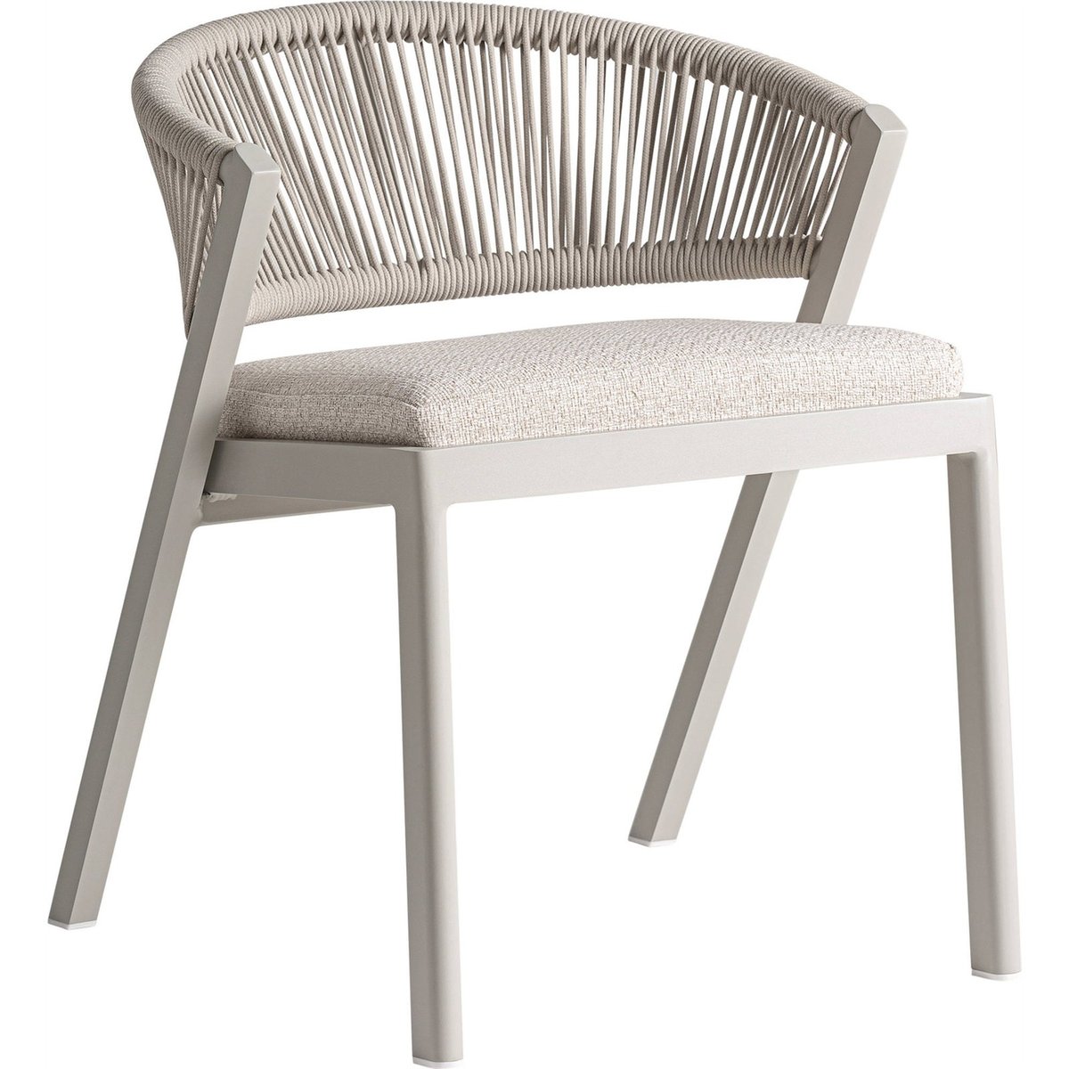 Chaise contemporaine dossier tressé VACIO gris et ivoire, RECOLLECTION