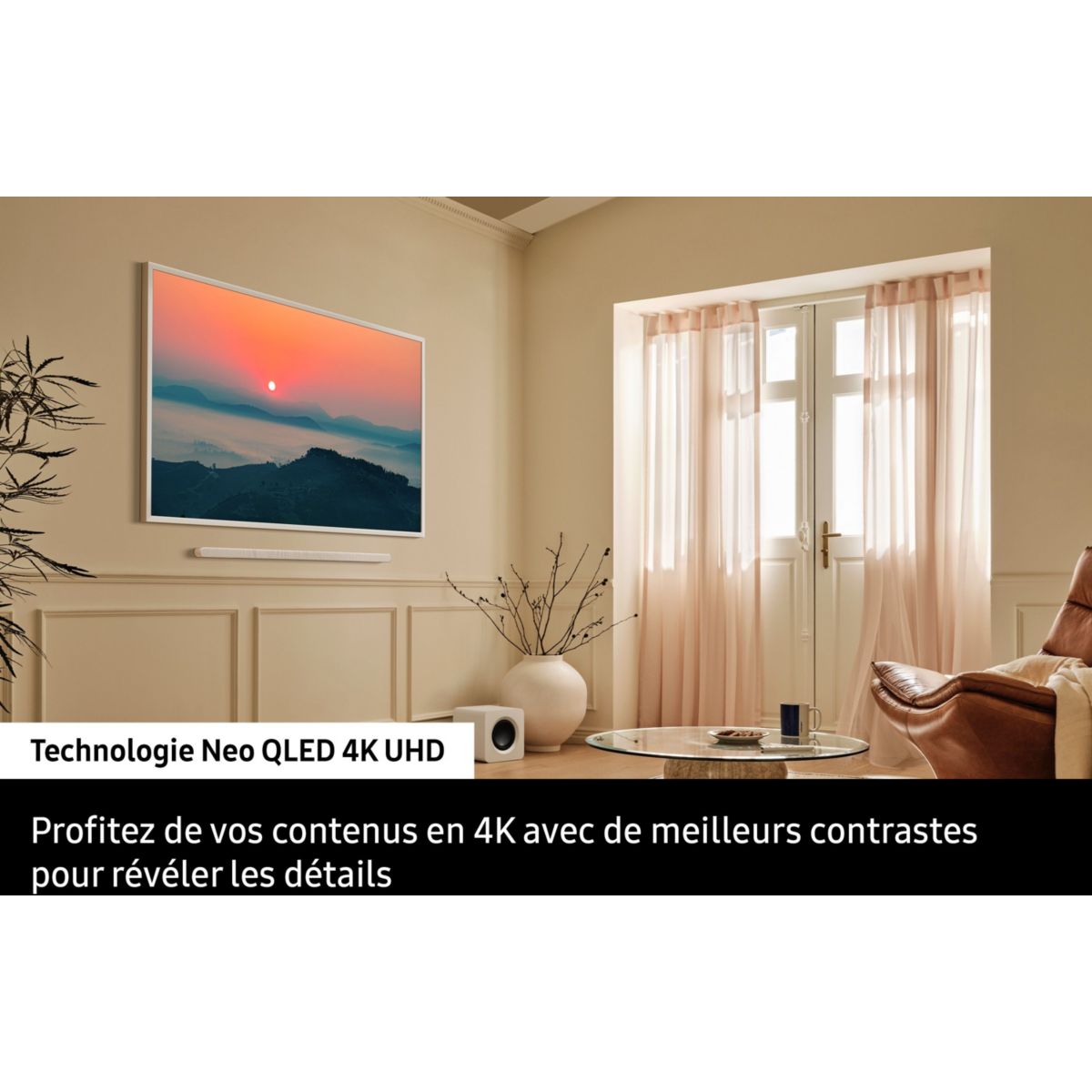 TV Mini LED The Frame Pro 65LS03FW (2025) 65" (165 cm) 4K - Mode art (effet tableau), Smart TV, anti-reflet couleur unique, SAMSUNG