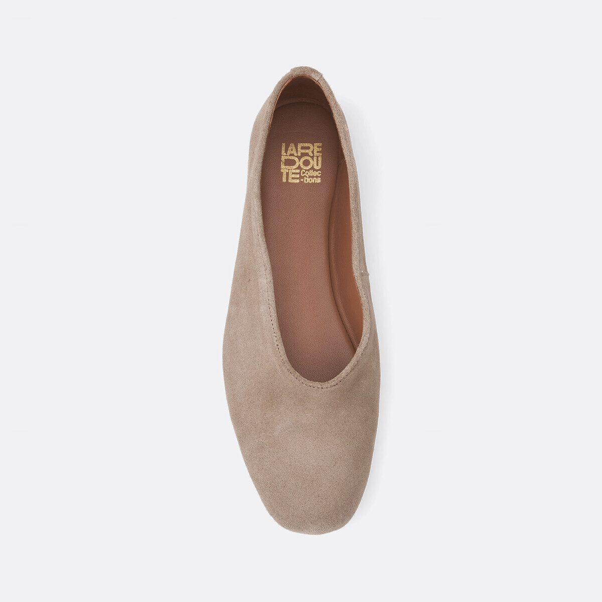 Ballerines en cuir beige, LA REDOUTE COLLECTIONS