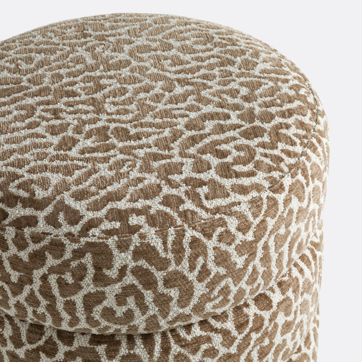 Pouf bouclette motif léopard, PILOU imprimé animalier, LA REDOUTE INTERIEURS