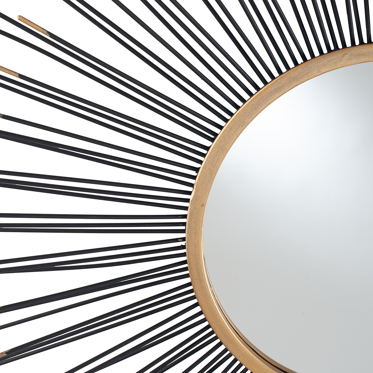 80cm Black Starburst Round Wall Mirror black/gold, ÉDITÉ