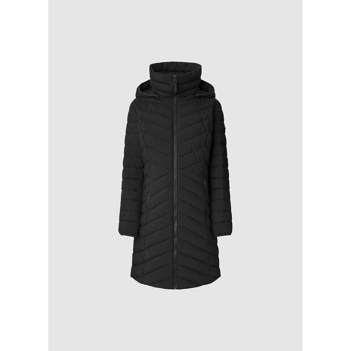 Sann Mid-Length Padded Jacket with Hood black, PEPE JEANS