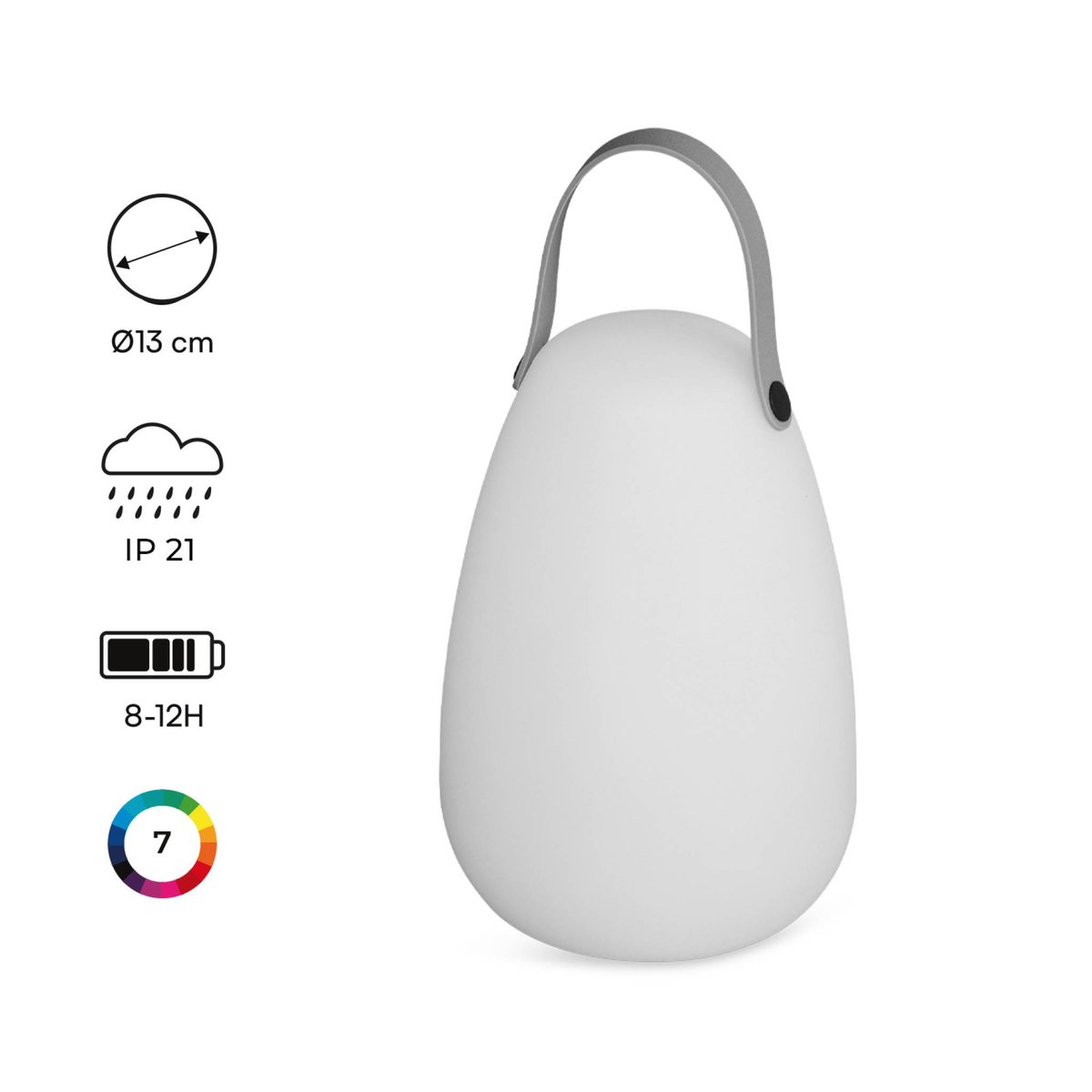 Lampe de table nomade intérieur/extérieur sans fil LUCIE couleur unique, SWEEEK