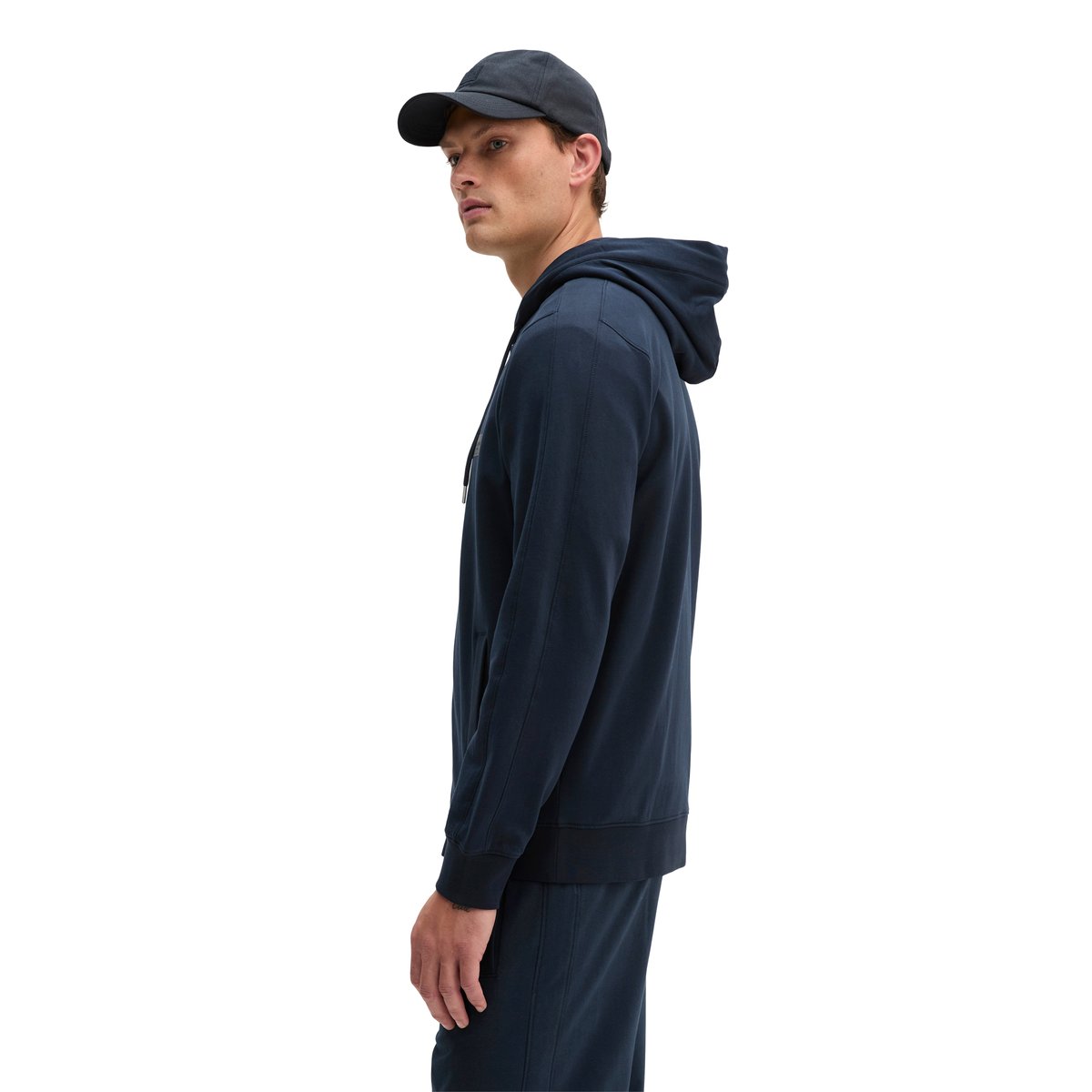 Veste à capuche coupe classique en mélange de coton bio bleu, MARC O'POLO