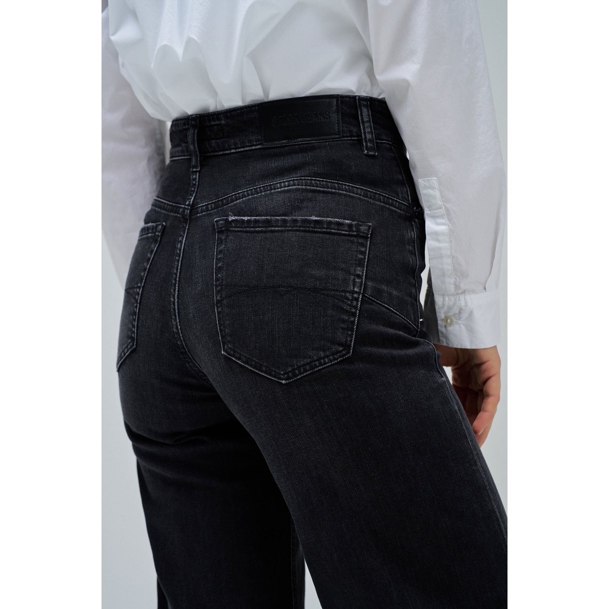 JEAN FAITH PUSH IN WIDE noir, SALSA JEANS