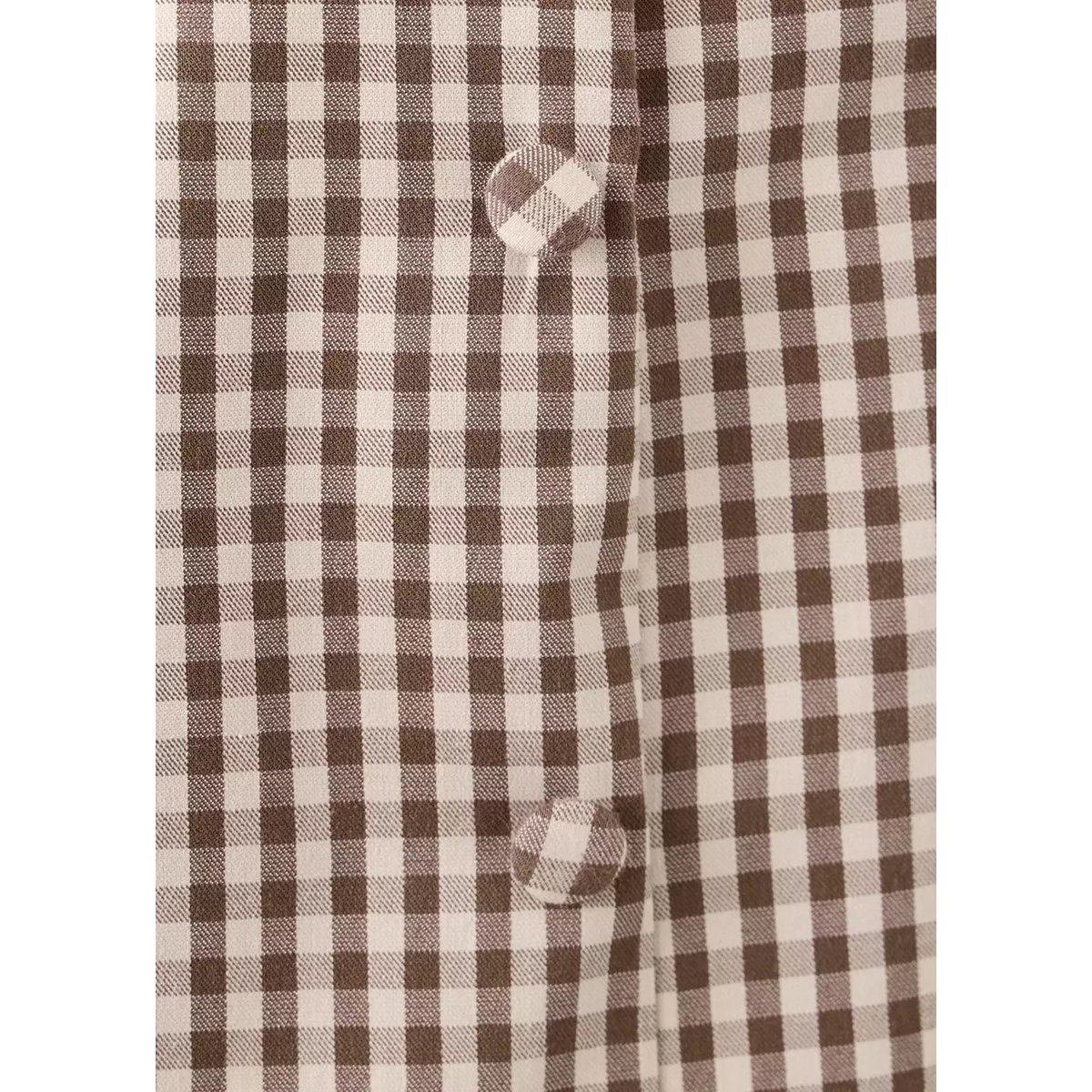 Top boutons à carreaux vichy marron, MANGO