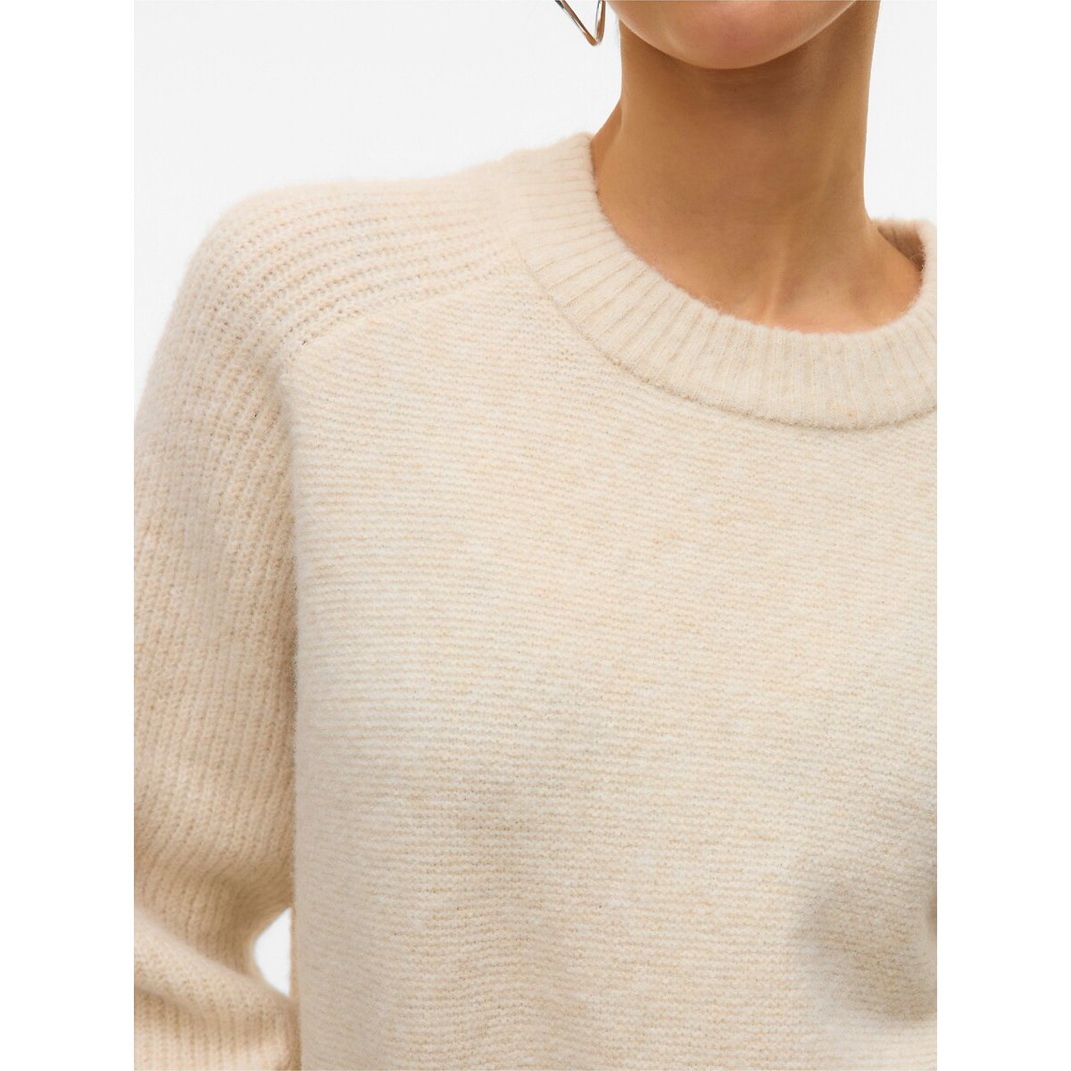 Crew Neck Jumper beige, VERO MODA