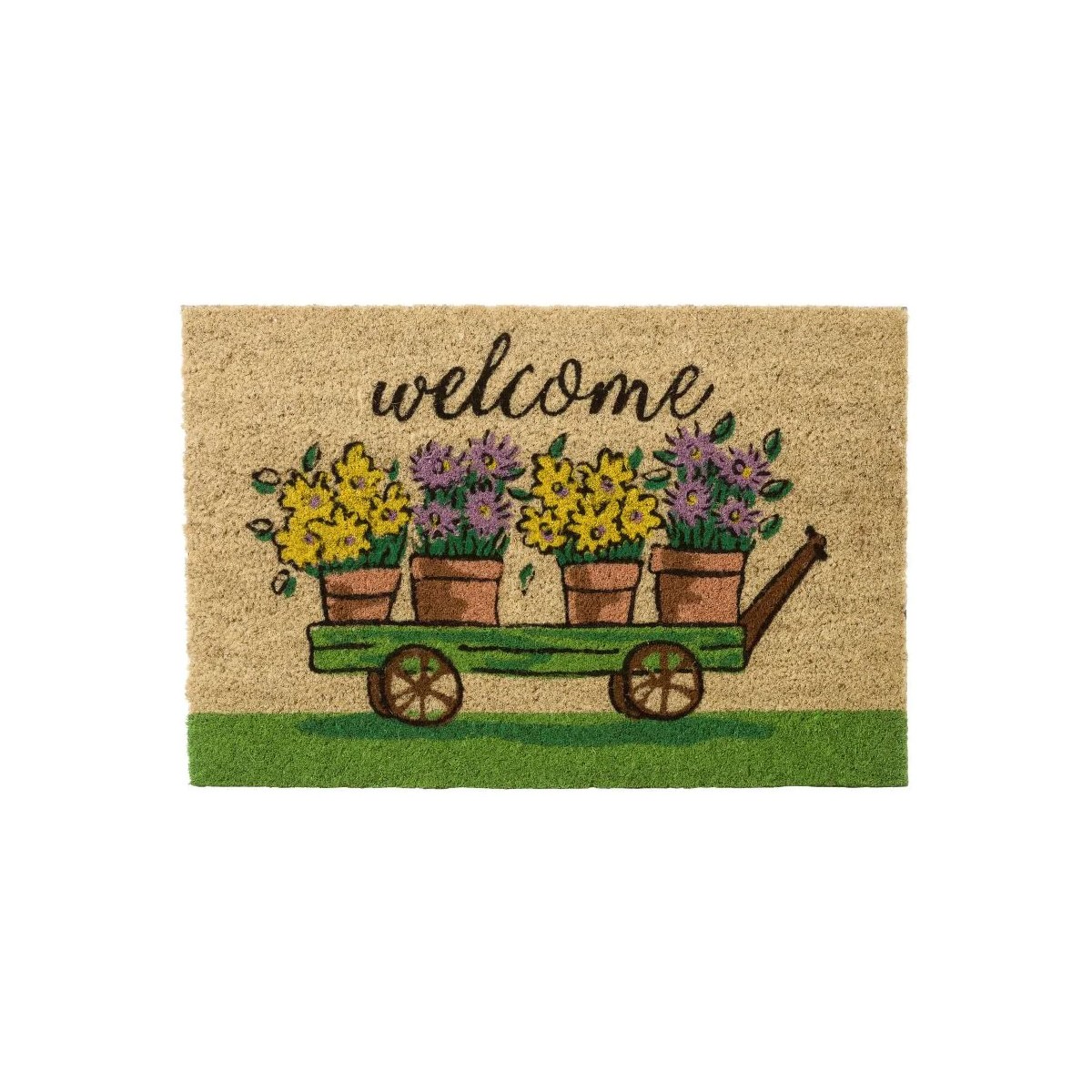 Paillasson Coco Welcome Floral - 60x40x1.5cm multicolore, WADIGA
