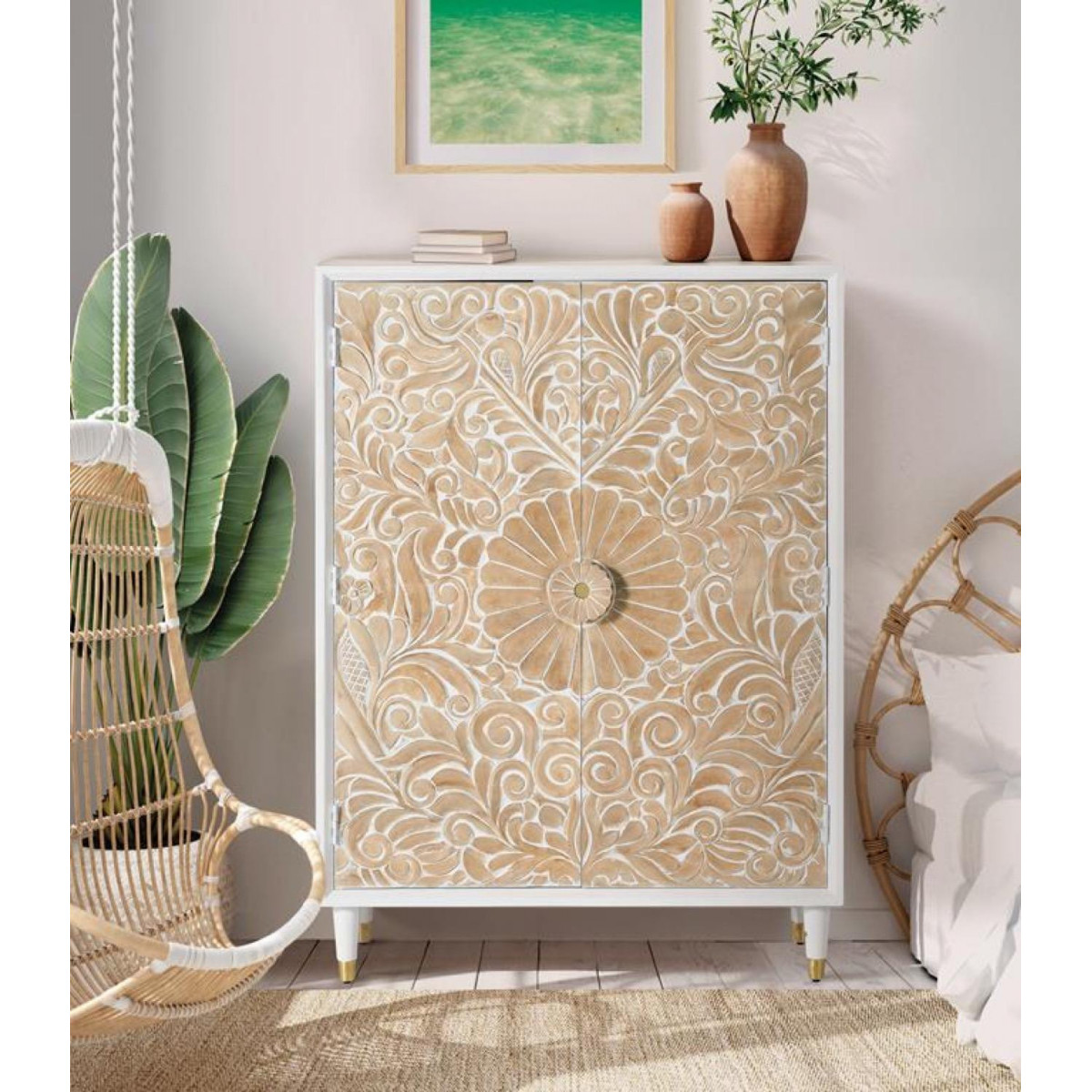 Armoire - CATALINA blanc, DECORATION D’AUTREFOIS