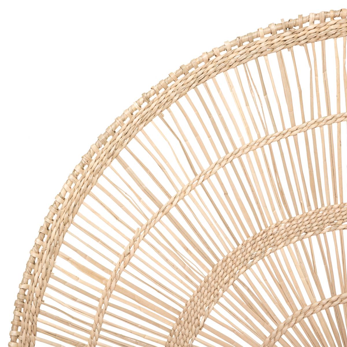 Décoration murale roseau tressé demi-cercle PADMA beige, ATMOSPHERA
