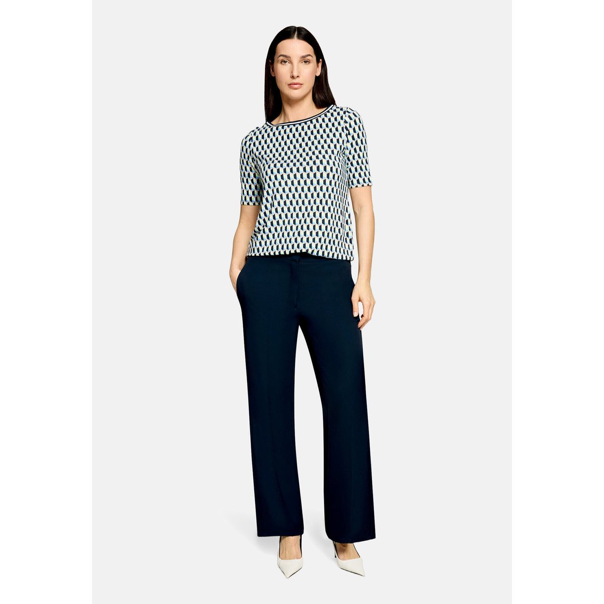 Haut casual à élastique bleu/vert, BETTY BARCLAY