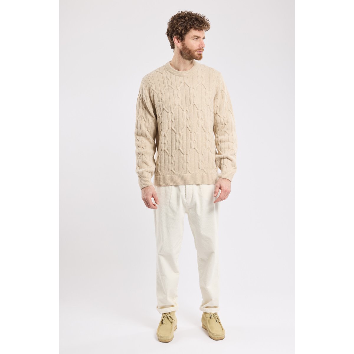 Pull irlandais Héritage en laine HERITAGE beige h25 chiné, ARMOR-LUX