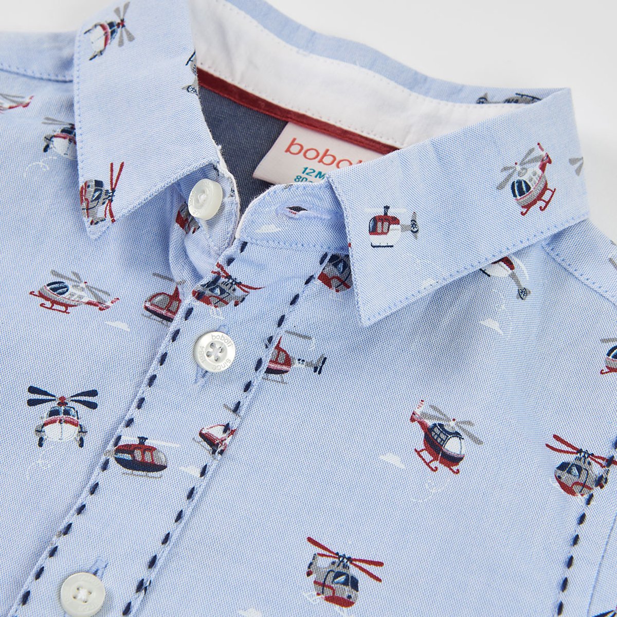 Chemise garçon imprimée hélicoptères multicolore, BOBOLI