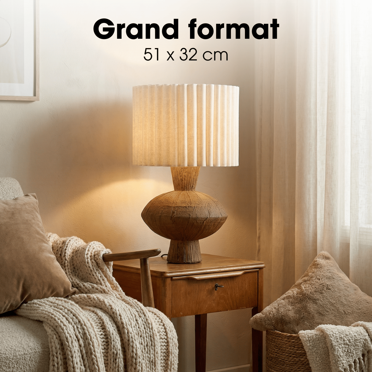 Lampe de table FREY brun, MICA DECORATIONS