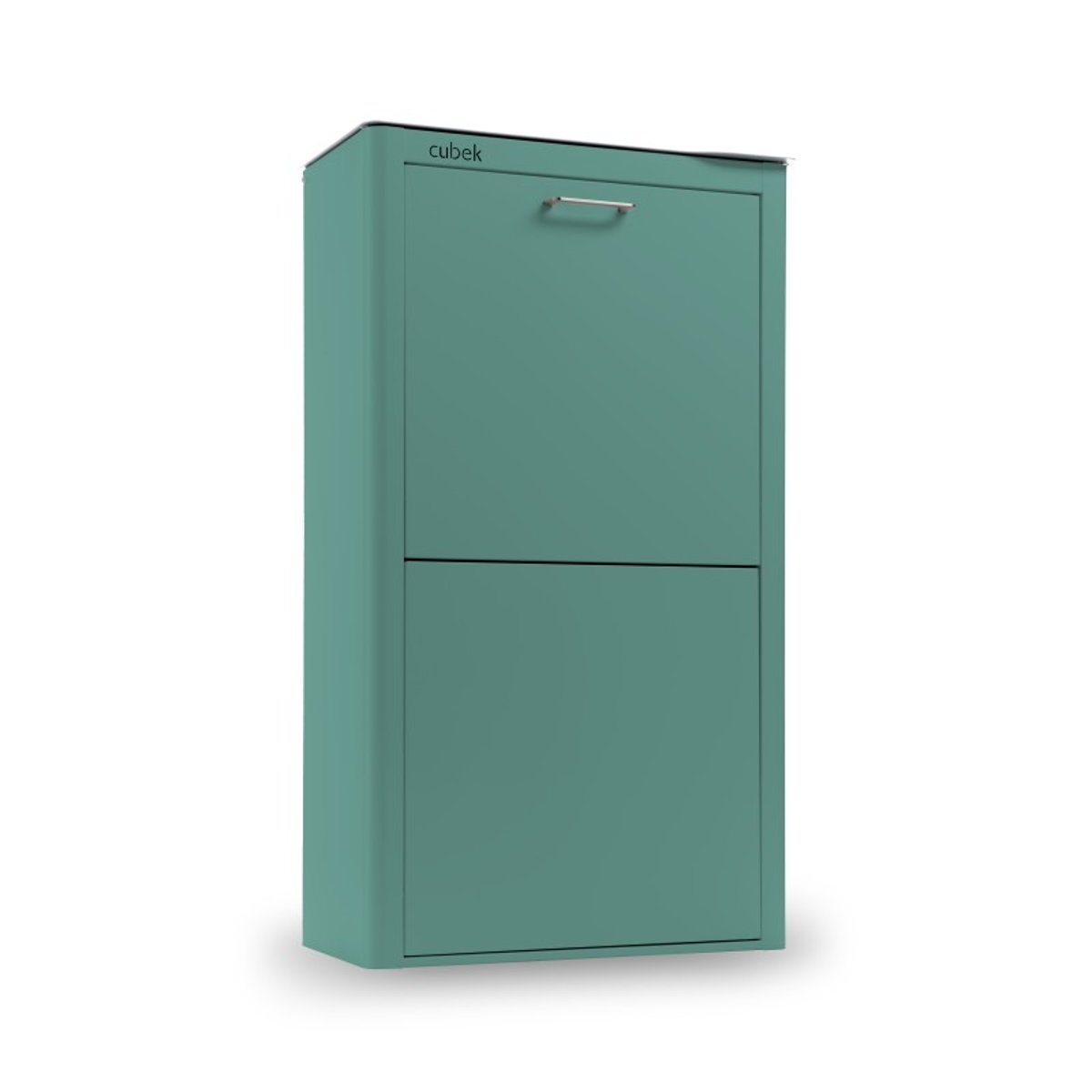 Poubelle de tri cuisine 4 compartiments, capacité 80 L, CUBEK, un meuble grande capacité pour organiser le tri des déchets turquoise, DON HIERRO