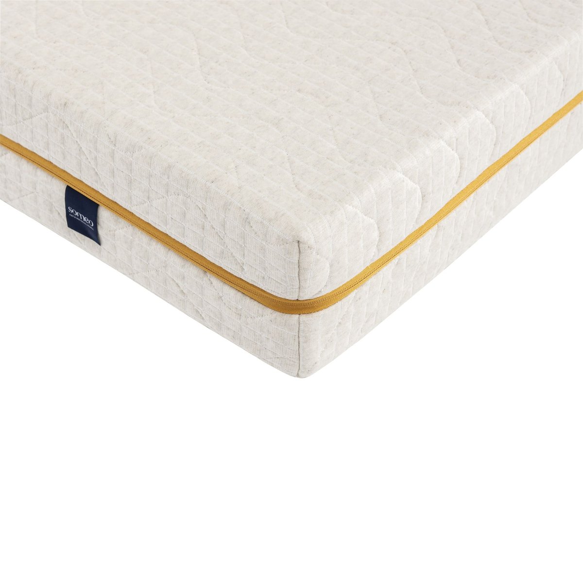 Ensemble matelas mousse recyclée, sommier et pieds Aube 400 ecru, SOMEO