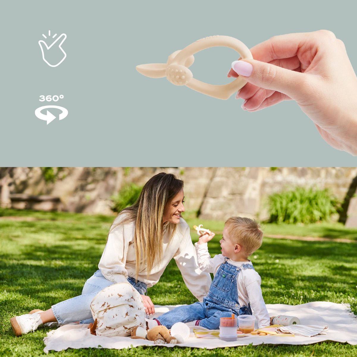 Cuillère de dentition pour bébé beige, BABYMOOV