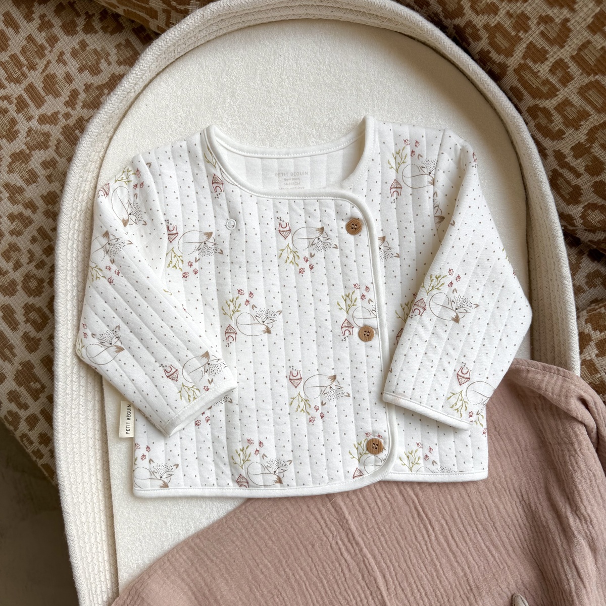 Veste bébé en molleton Doucette ecru, PETIT BEGUIN