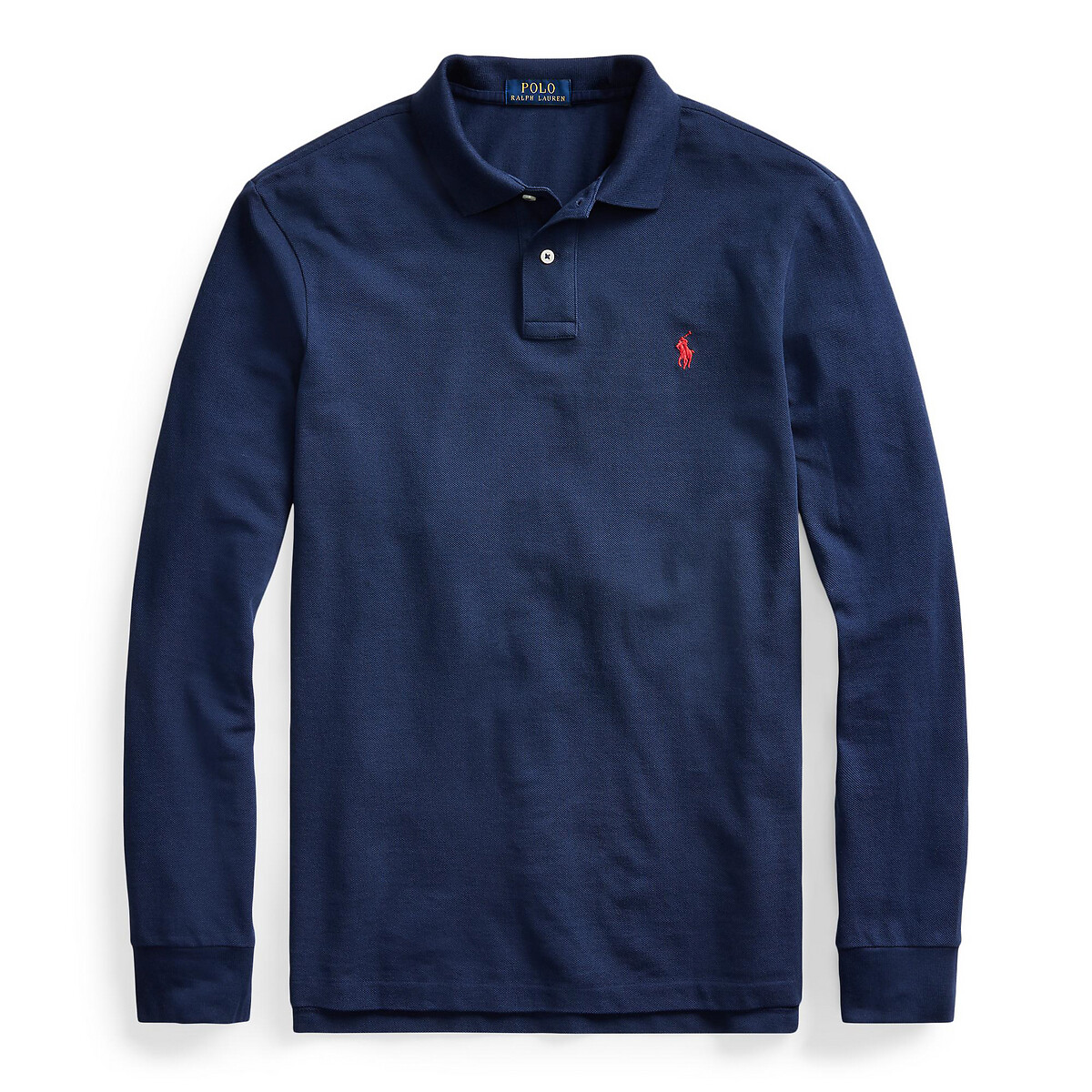 Polo en piqué coupe ajustée bleu marine, POLO RALPH LAUREN