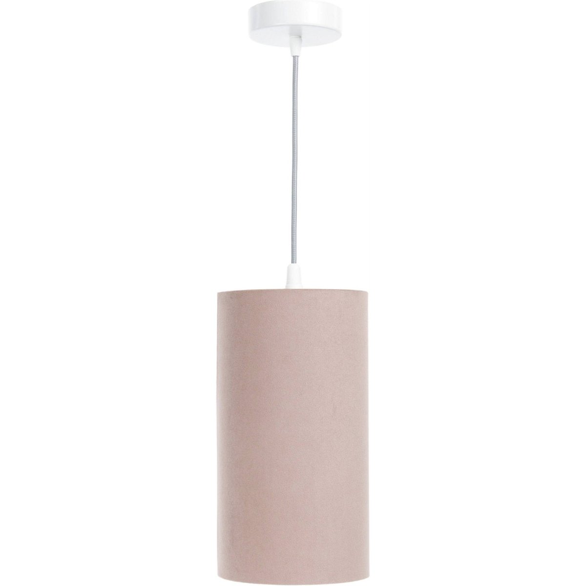 Suspension ronde en tissu pour chambre enfant Jasmin bebe rose poudré avec bord beige crème, BPS KONCEPT