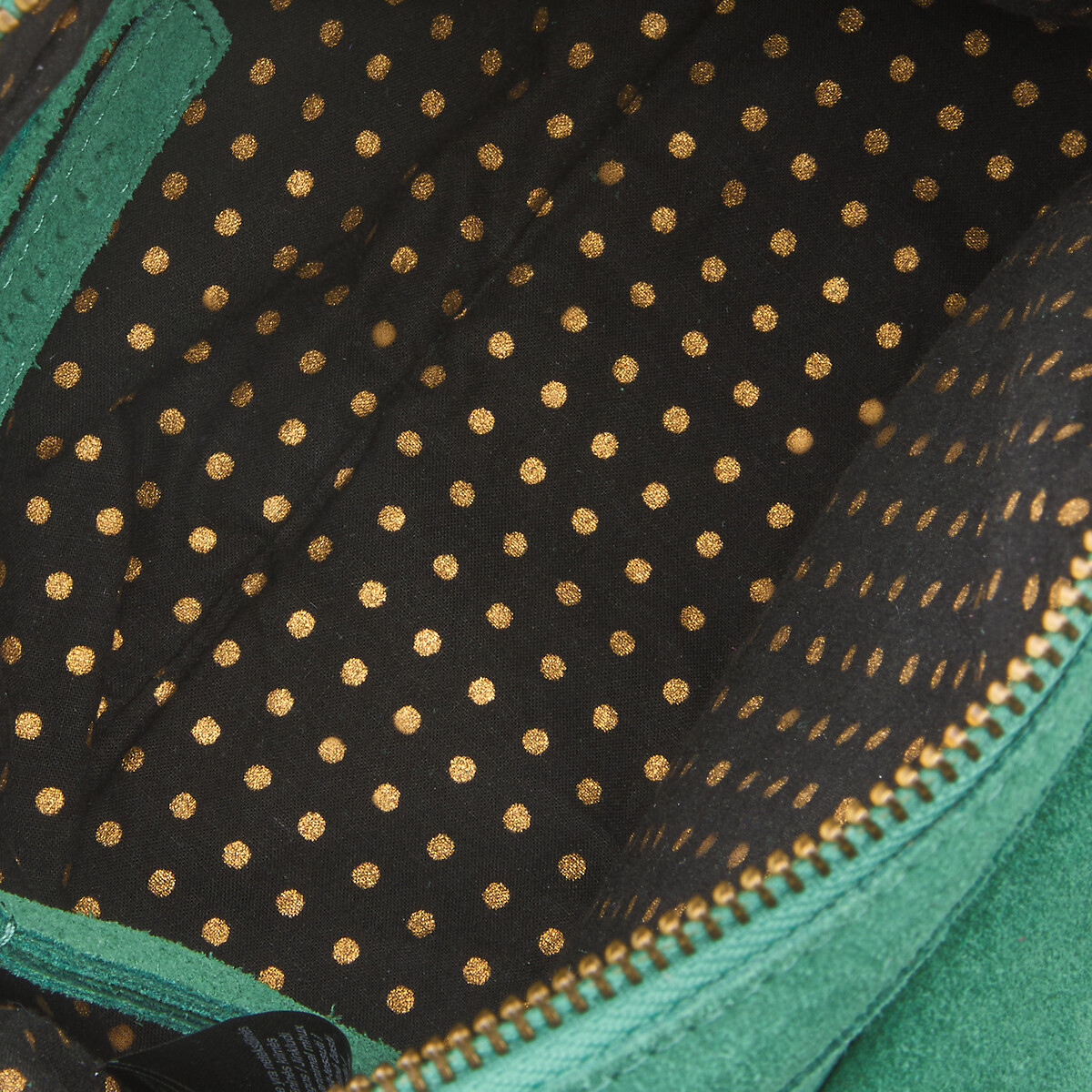 Petit sac à main Naina en cuir suède vert, PIECES