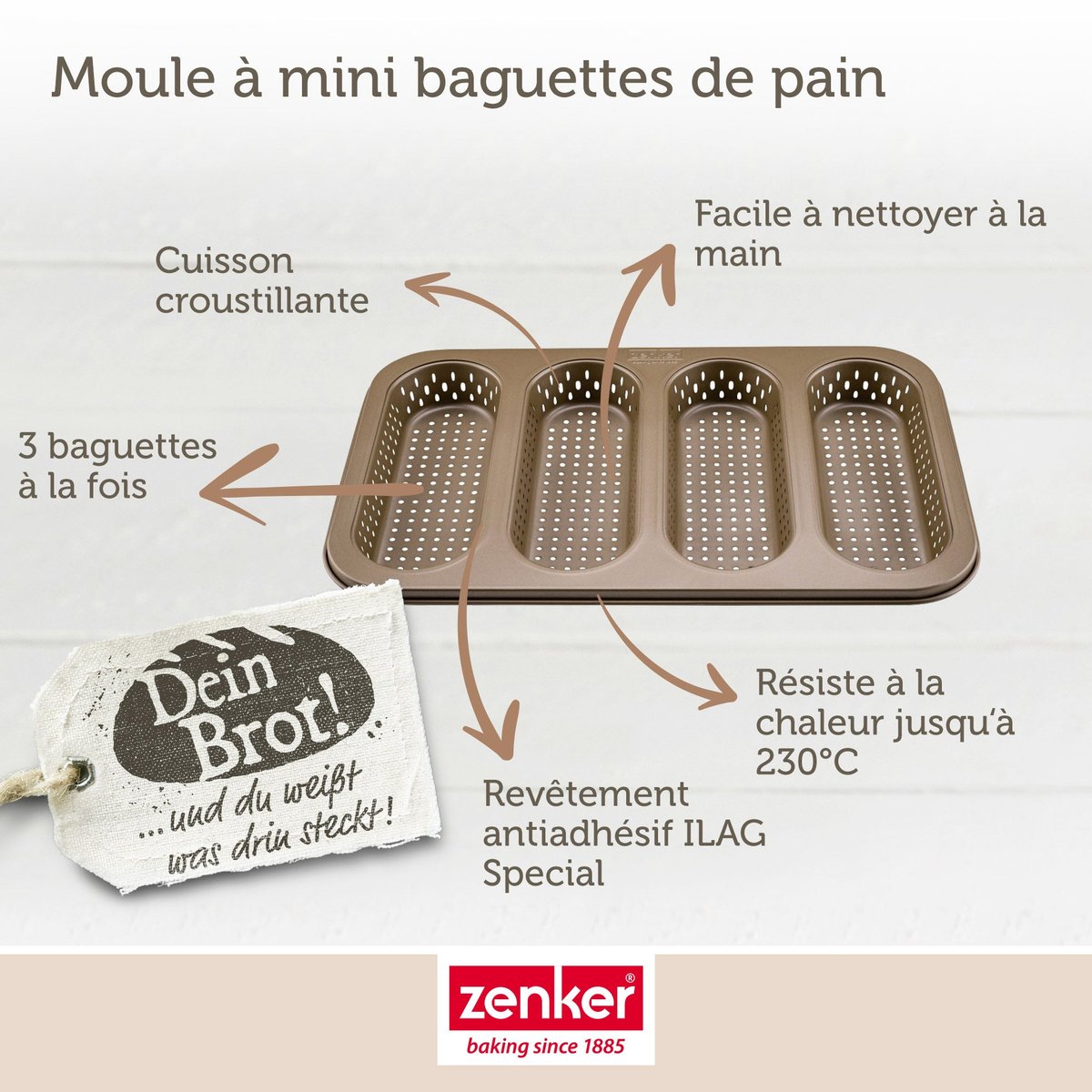 Lot de 2 moules à gâteaux 33,5/22/3 cm en acier MOJAVE GOLD or, ZENKER