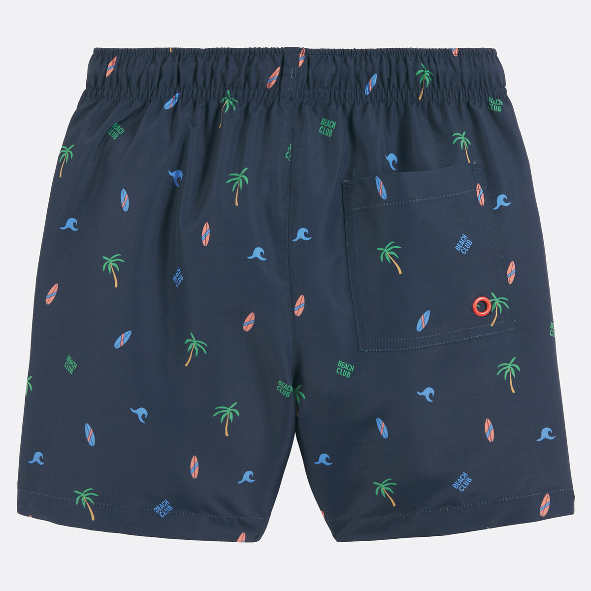 Short de bain, imprimé palmiers, vagues et planches de surf bleu marine imprimé, LA REDOUTE COLLECTIONS